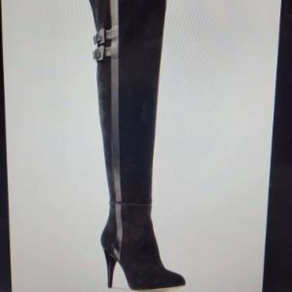 Black Suede and Leather Boots